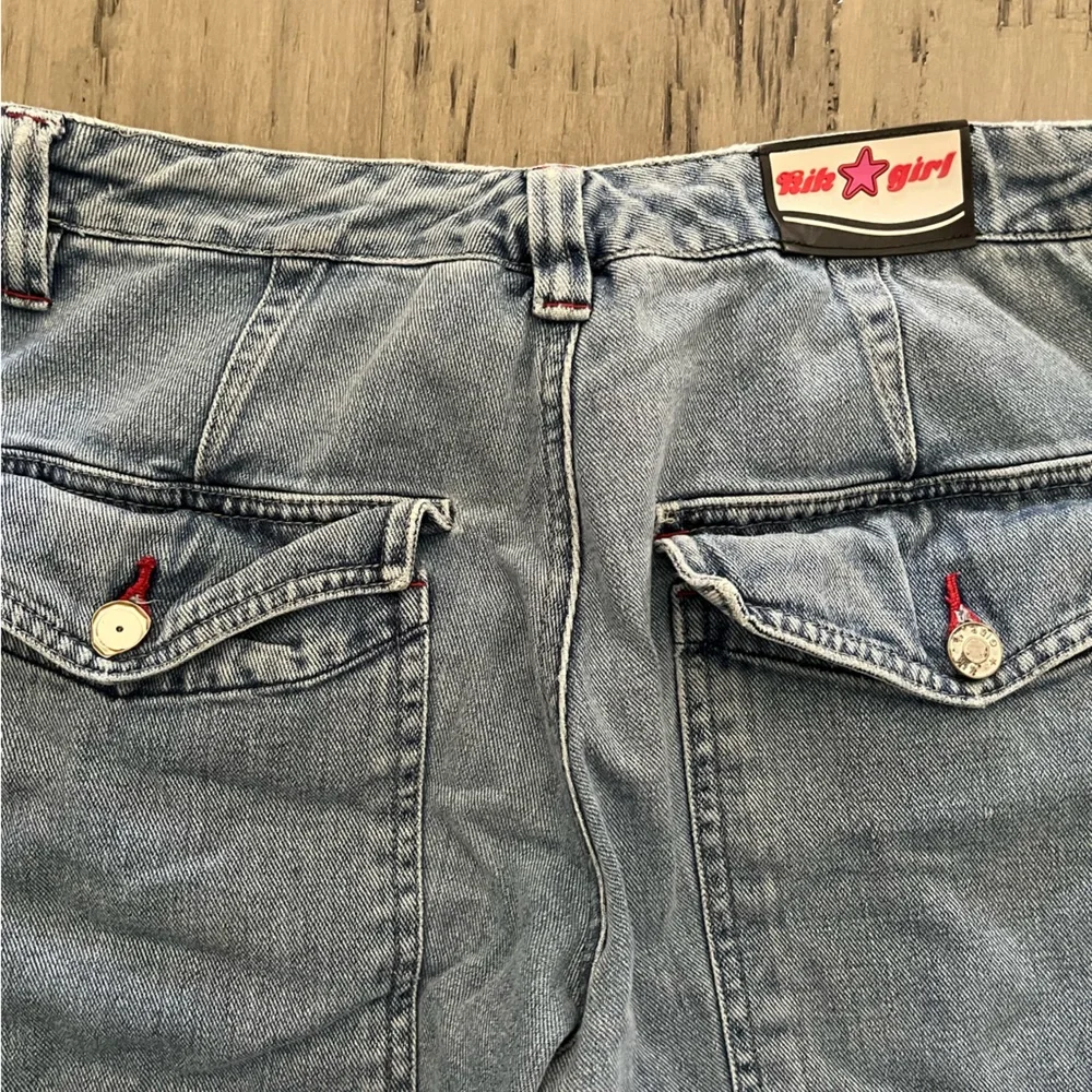 RARE Y2K Kik Girl Super Wide Cargo Jeans Size 3 - Picture 6 of 7